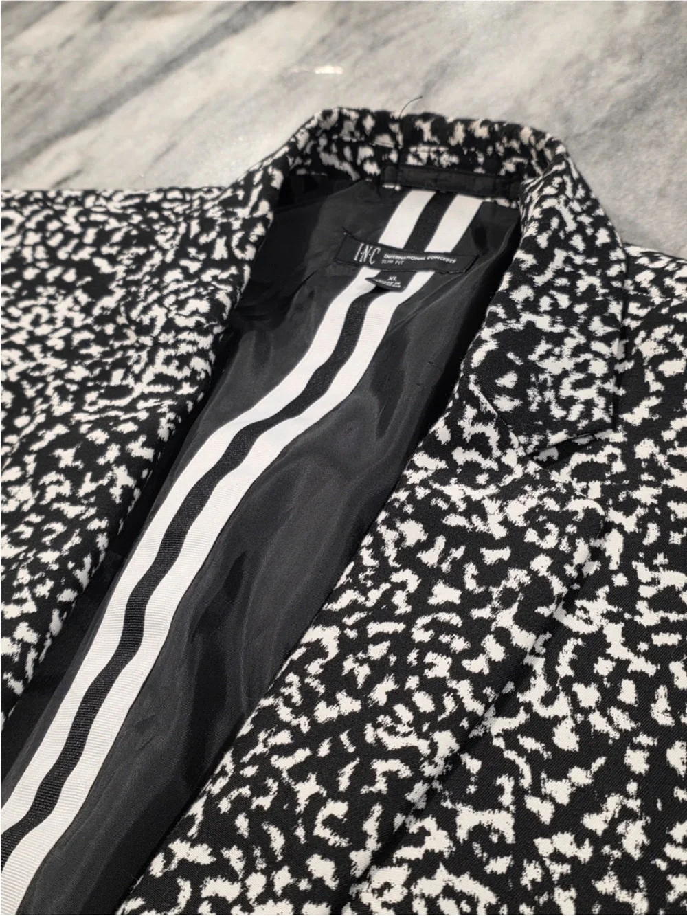 INC International Concepts Morse (Black & White) Sport Coat Blazer SLIM XL 44 46